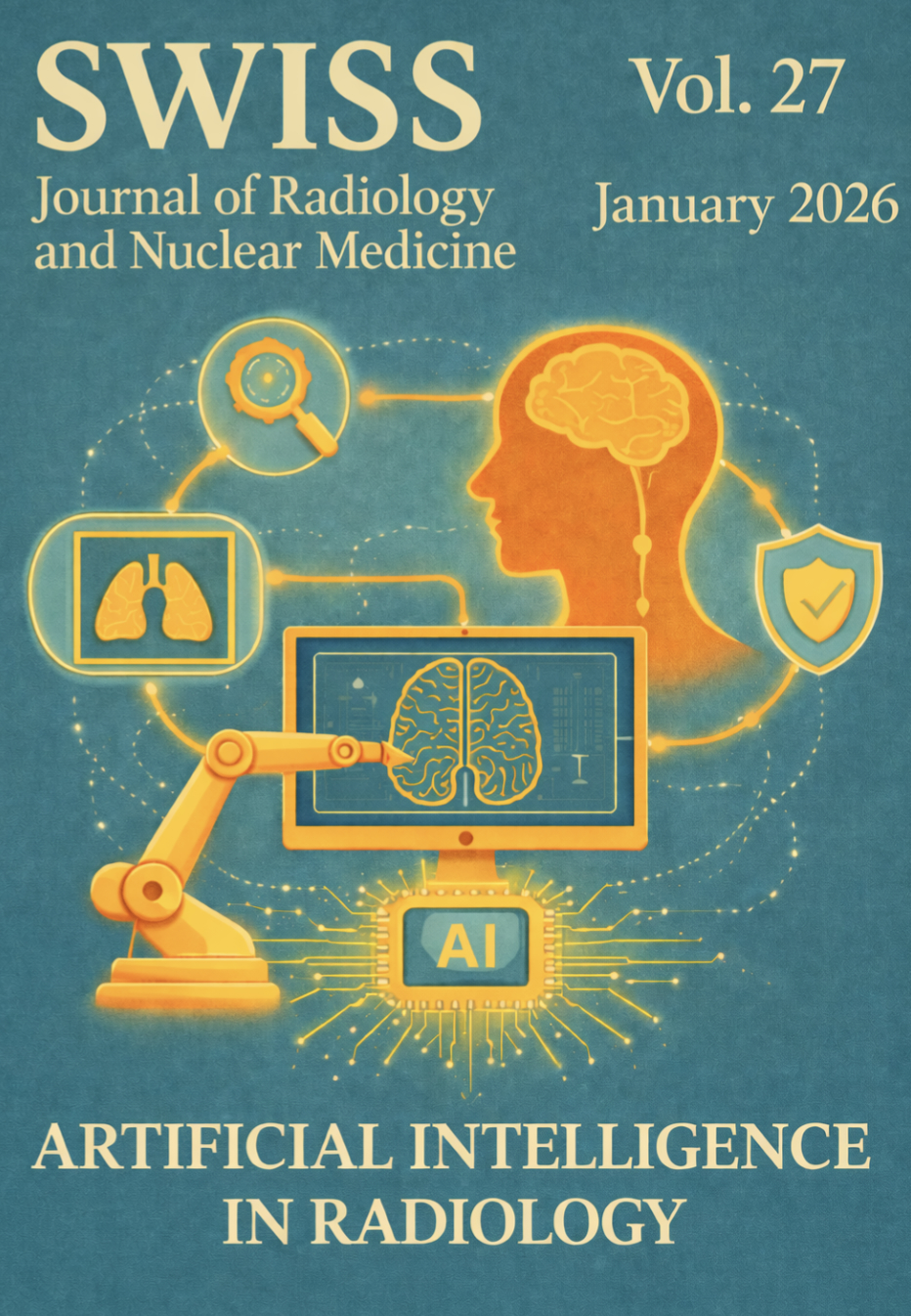 					View Vol. 27 No. 1 (2026): Human and Artificial Intelligence in Radiology - Radiographers’ Perceptions of Artificial Intelligence and Theranostics - Optic Nerve Sheath Meningocele - Visual Journey through Tuberous Sclerosis Complex - Effect of Sedation on MRI-Based Optic Nerve Sheath Diameter Measurements in Children - Management of a Bone Metastasis from Thyroid Carcinoma - Impact of Diabetes and Diabetic Kidney Disease on Bone Mineral Density - Multivessel Transcatheter Arterial Embolization to Treat Hip Osteoarthritis
				