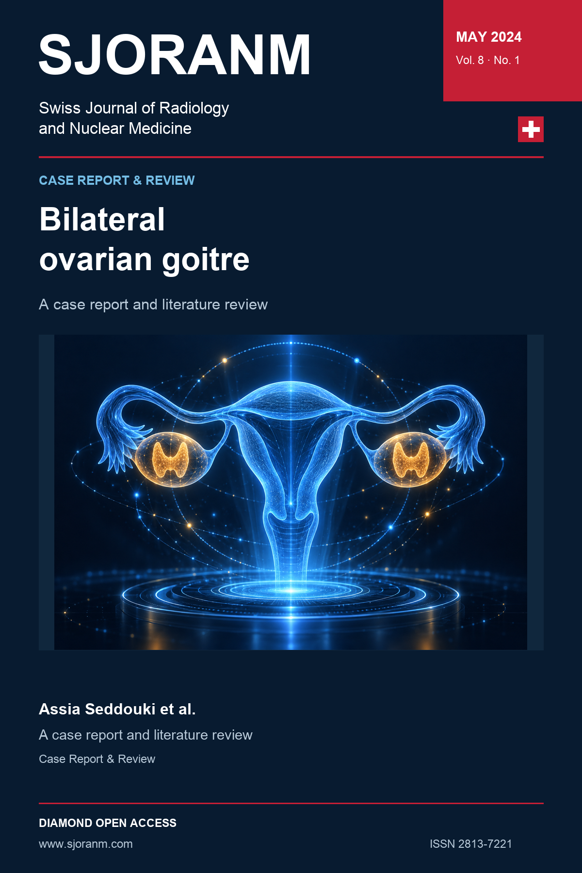 SJORANM article cover, Vol. 8 No. 1 (2024). Holographic symbolic illustration for article 27.