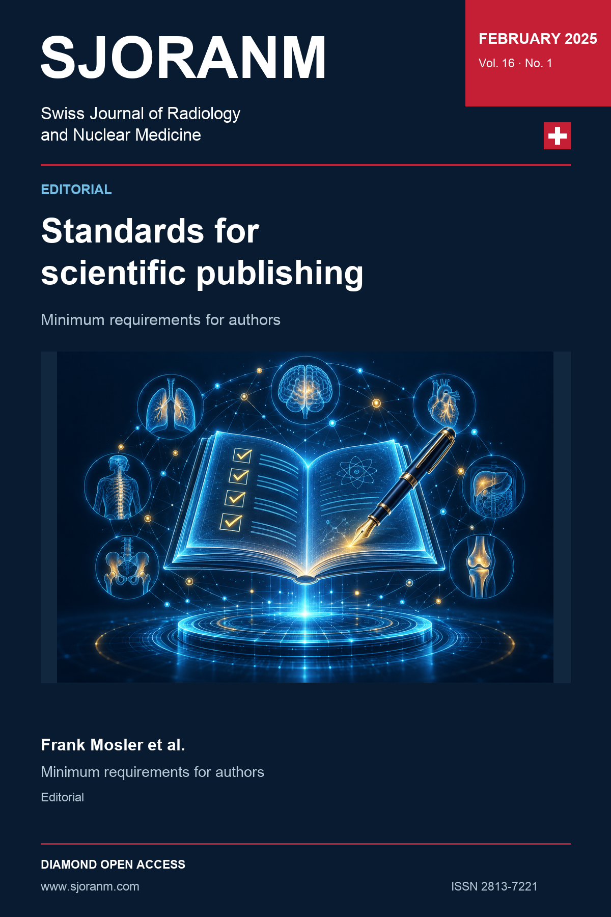 SJORANM article cover, Vol. 16 No. 1 (2025). Holographic symbolic illustration for article 57.