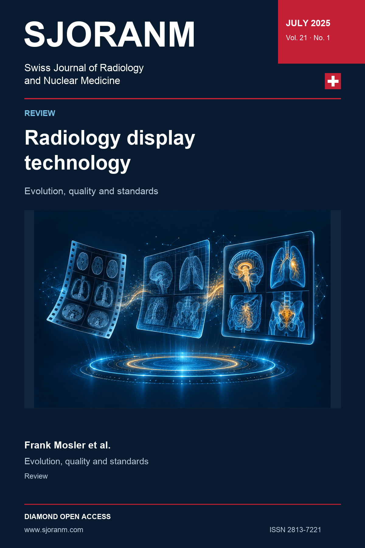 SJORANM article cover, Vol. 21 No. 1 (2025). Holographic symbolic illustration for article 76.